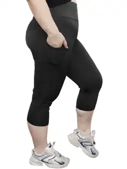 Walmart FORJOE Yoga Capri Leggings for Women with Pockets Tummy Control High Waist Workout Yoga Pants offer
