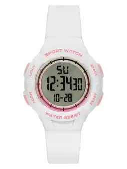 Walmart Time and Tru Women's White Digital Sport Wristwatch (FMDOTT086) offer