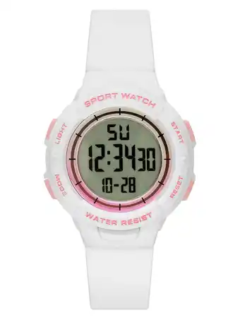 Walmart Time and Tru Women's White Digital Sport Wristwatch (FMDOTT086) offer