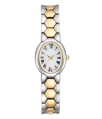 Walmart Time and Tru Heirloom Collection: Two-Tone Wristwatch with Oval Dial for Women offer
