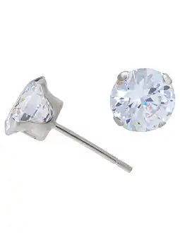 Walmart Brilliance Fine Women's 10kt White Gold 5mm Round CZ Stud Earrings 1 ct. t.w. in 10K White Gold offer