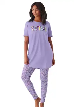 Walmart Dreams & Co. Plus Size Graphic Tunic PJ Set offer