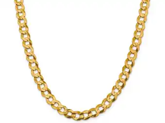 Walmart Primal Gold 14 Karat Yellow Gold 9.4mm Solid Polished Light Flat Cuban Chain offer