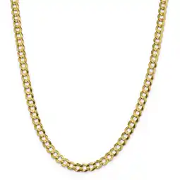 Walmart Primal Gold 14 Karat Yellow Gold 7.2mm Solid Polished Light Flat Cuban Chain offer
