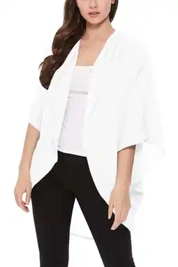 Walmart Women's Loose Fit 3/4 Sleeves Kimono Style Cover Up Solid Cardigan S-3XL Made in USA offer