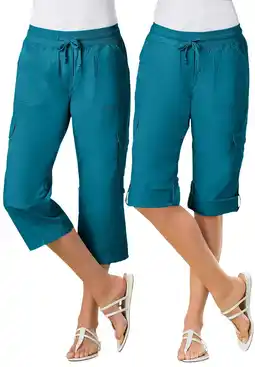 Walmart Woman Within Plus Size Petite Convertible Length Cargo Capri/Bermuda offer