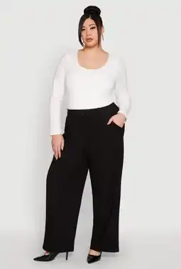 Walmart Womens Plus Size High Waist Wide Leg Trousers offer