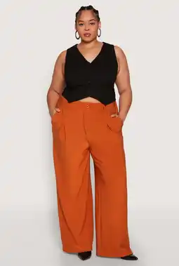 Walmart Womens Plus Size High Waist Wide Leg Trousers offer