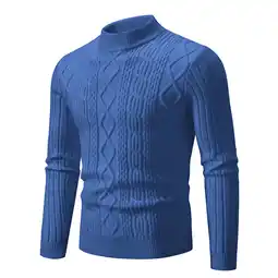 Walmart Men's Slim Fit Half Turtleneck Sweater Vintage Casual Twisted Knitted Pullover Sweaters offer