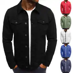 Walmart Njagoc2 Lightweight Jacket for Men Button Down Solid Color Vintage Bomber Jacket Winter Coat offer