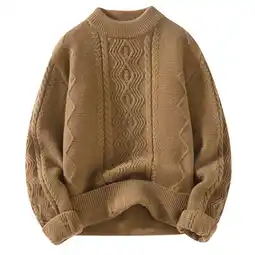 Walmart Mens Oversized Sweater Vintage Knitted Sweater Long Sleeve Sweater Woven Crewneck Pullover offer