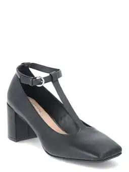 Walmart Scoop Women's Square Toe Block Heels with Adjustable Strap offer