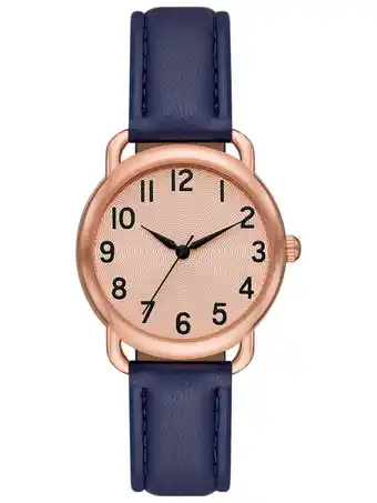 Walmart Time and Tru Women's Rose Gold Tone Textured Dial Watch offer