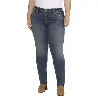 Walmart Silver Jeans Co. Women's Plus Size Suki Mid Rise Curvy Fit Straight Leg Jeans, Waist Sizes 12-24 offer
