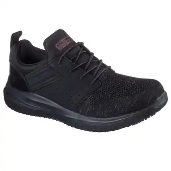 Walmart Skechers Work Men's Delson 3.0 Oteron Slip Resistant Bungee Slip On Sneakers (Wide Width Available) offer