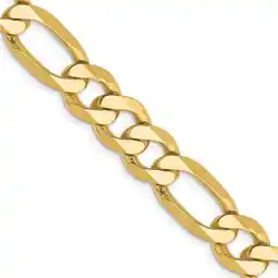 Walmart Primal Gold 14 Karat Yellow Gold 8.75mm Flat Figaro Chain offer