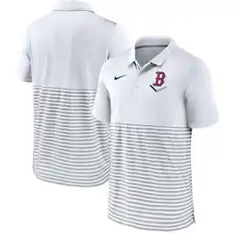 Walmart Men's Nike White/Gray Boston Red Sox Home Plate Striped Polo offer