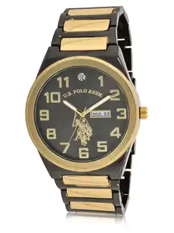 Walmart U.S. Polo Assn. Adult Male Classic Watch with Black Case and Gold Center link (USC80660WM) offer