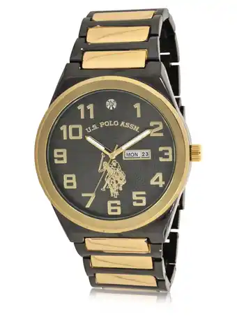 Walmart U.S. Polo Assn. Adult Male Classic Watch with Black Case and Gold Center link (USC80660WM) offer