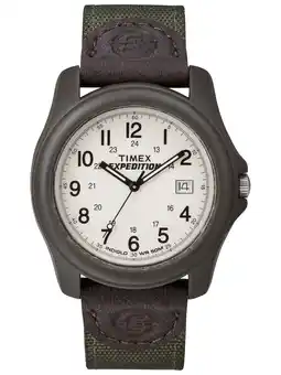 Walmart Timex Men's Expedition Camper Brown/Green 39mm Outdoor Watch, Leather & Fabric Strap offer