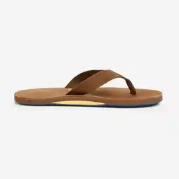 Walmart Hari Mari Mens Fields Flip Flops Bourbon Leather Memory Foam Arch Support 1031-134 offer