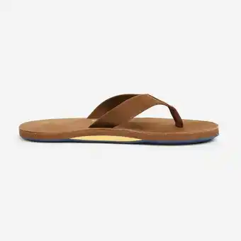 Walmart Hari Mari Mens Fields Flip Flops Bourbon Leather Memory Foam Arch Support 1031-134 offer