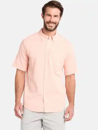 Walmart George Men's and Big Men's Cross Hatch Shirt with Short Sleeves, Sizes XS-3XL offer