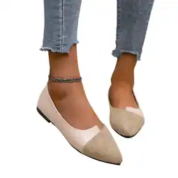 Walmart Tawop Women Shoes Womens Shoes Slip On Casual Flat Pointy Toe Beige Size 4.5 offer