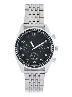 Walmart George Men's Silvertone Metal Bracelet Watch with Black Easy Read Faux Chronograph Dial. 50MM offer