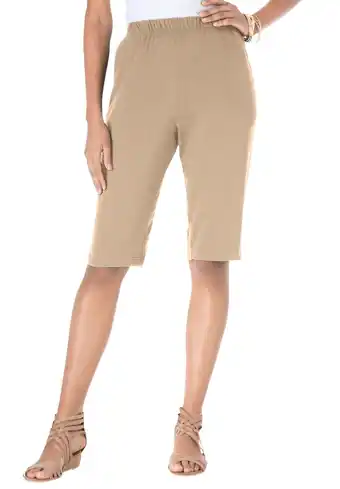 Walmart Roaman's Women's Plus Size Soft Knit Bermuda Short offer