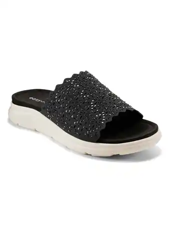 Walmart Easy Spirit Women's Alora Rhinestone-Studded Perforated Slide Comfort Sandals offer