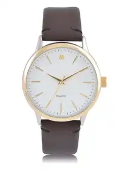 Walmart George Men's Analgog Watch with Two-Tone Round Case, Genuine Diamond Dial and PU Brown Strap. 44MM offer