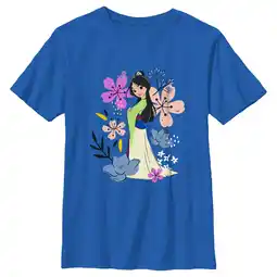 Walmart Boy's Mulan Floral Doodles Graphic Tee Royal Blue X Small offer