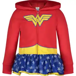 Walmart WARNER BROS Justice League Wonder Woman Little Girls Zip Up Costume Hoodie Infant to Big Kid offer