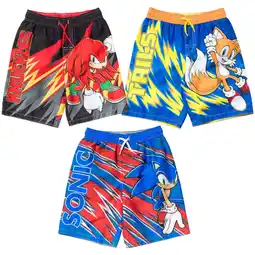 Walmart SEGA Sonic The Hedgehog Tails Knuckles 3 Pack UPF 50+ Swim Trunks Little Kid to Big offer