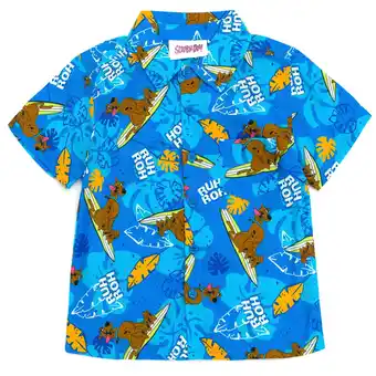 Walmart Scooby-Doo Scooby Doo Surfboard Hawaiian Button Down Shirt Toddler to Big Kid offer