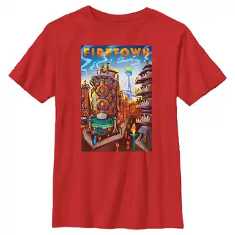 Walmart Boy's Elemental Firetown Poster Graphic Tee Red Medium offer