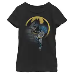 Walmart Girl's Batman Bat Signal Portrait Graphic Tee Black Small offer