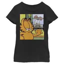 Walmart Girl's Garfield Odie Behind the Window Graphic T-Shirt offer