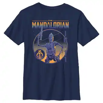 Walmart Boy's Star Wars: The Mandalorian IG-11 Portrait Graphic Tee Navy Blue X Large offer