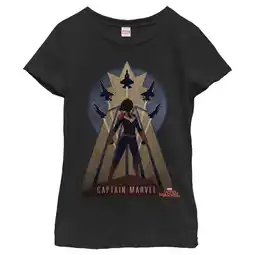 Walmart Girl's Marvel Captain Marvel Silhouette Graphic Tee Black Large offer