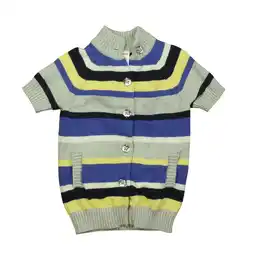 Walmart Pre-Owned Gymboree Girls Gray | Blue | Yellow Stripe Cardigan size: 3-4T (Good) offer