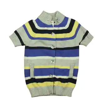 Walmart Pre-Owned Gymboree Girls Gray | Blue | Yellow Stripe Cardigan size: 3-4T (Good) offer