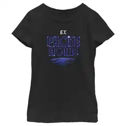 Walmart Girl's E.T. the Extra-Terrestrial Earth Phone Home Graphic Tee Black Medium offer