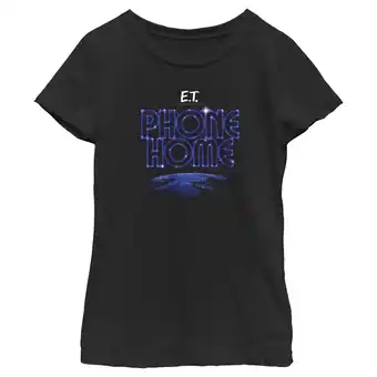 Walmart Girl's E.T. the Extra-Terrestrial Earth Phone Home Graphic Tee Black Medium offer
