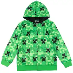 Walmart Minecraft Creeper Little Boys French Terry Zip Up Hoodie Little Kid to Big Kid offer