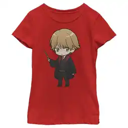 Walmart Girl's Harry Potter Anime Cartoon Ron Graphic Tee Red Small offer