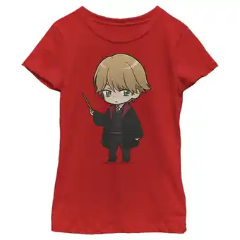 Walmart Girl's Harry Potter Anime Cartoon Ron Graphic Tee Red Small offer