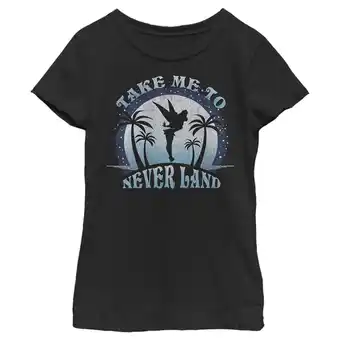 Walmart Girl's Peter Pan Take Me to Never Land Graphic Tee Black X Small offer