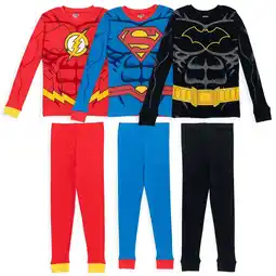 Walmart DC Comics Justice League Batman Superman The Flash Cosplay Pajama Shirts Pants Toddler to Big Kid offer